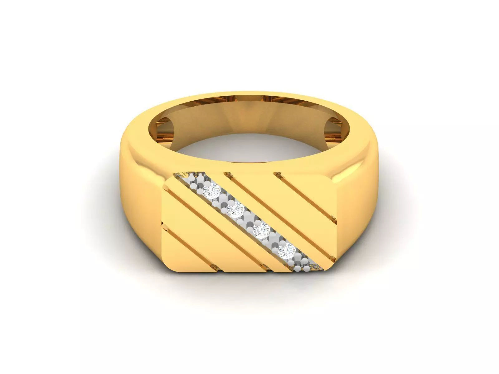 Gents Diamond Ring 3dm render details 3D print model_0