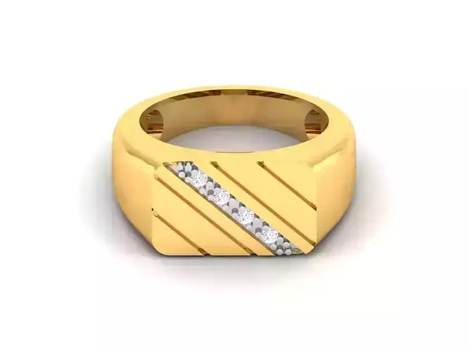 Gents Diamond Ring 3dm render details 3D print model