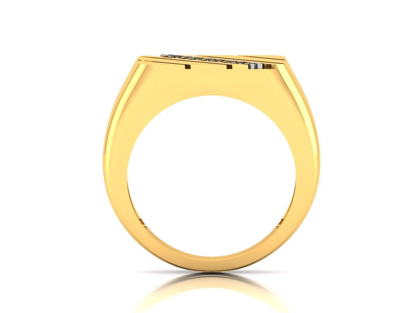 Gents Diamond Ring 3dm render details 3D print model_7