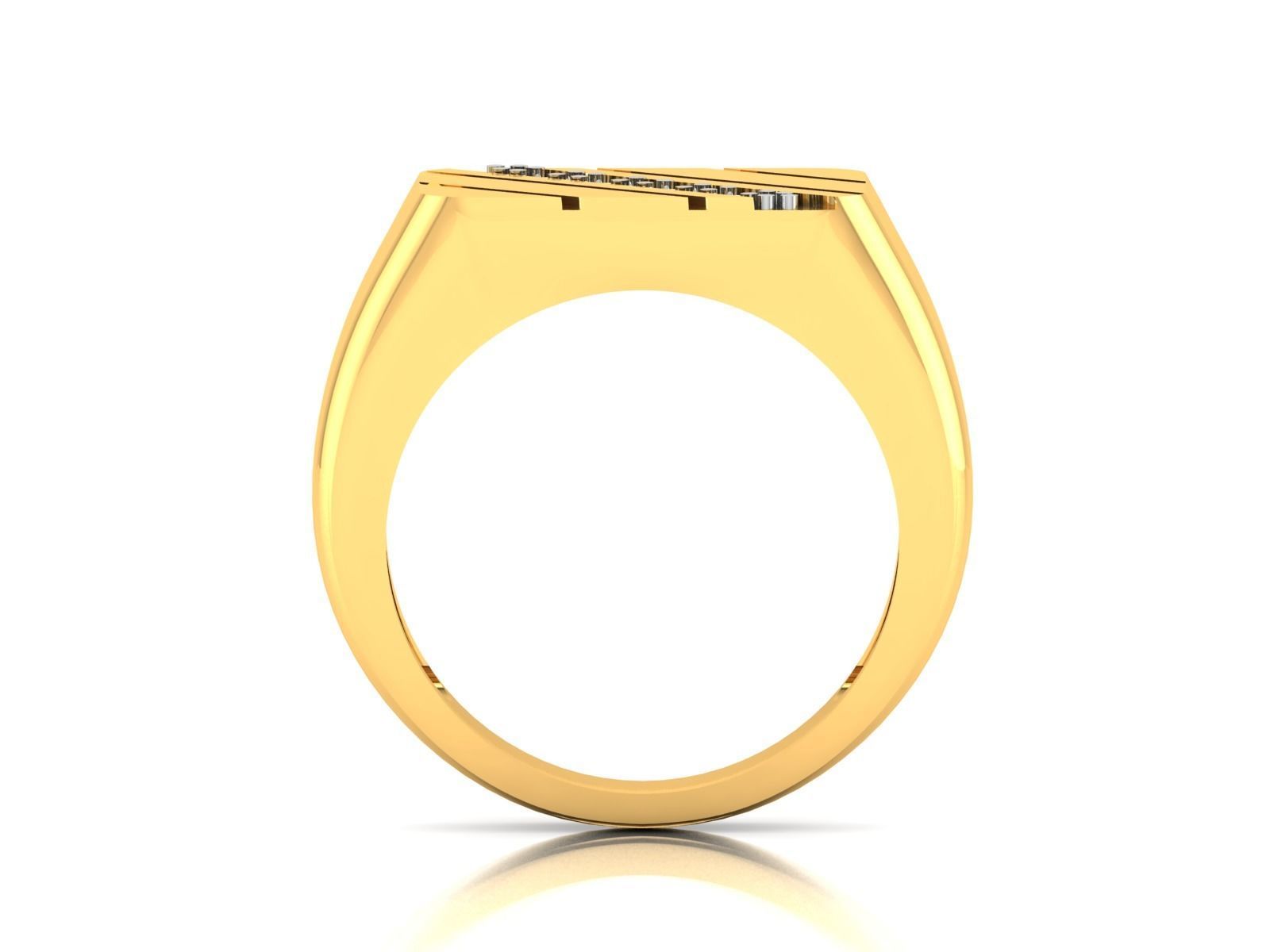 Gents Diamond Ring 3dm render details 3D print model_8
