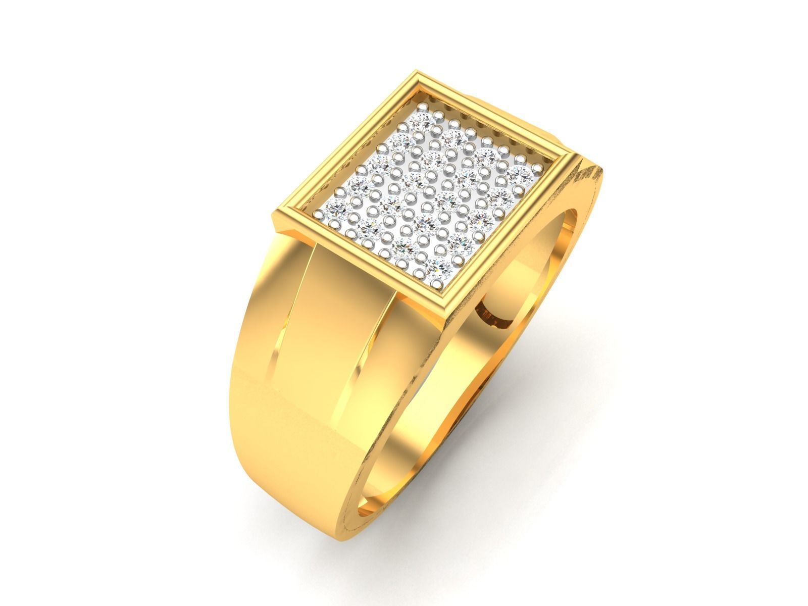 Gents Diamond Ring 3dm render details 3D print model_3