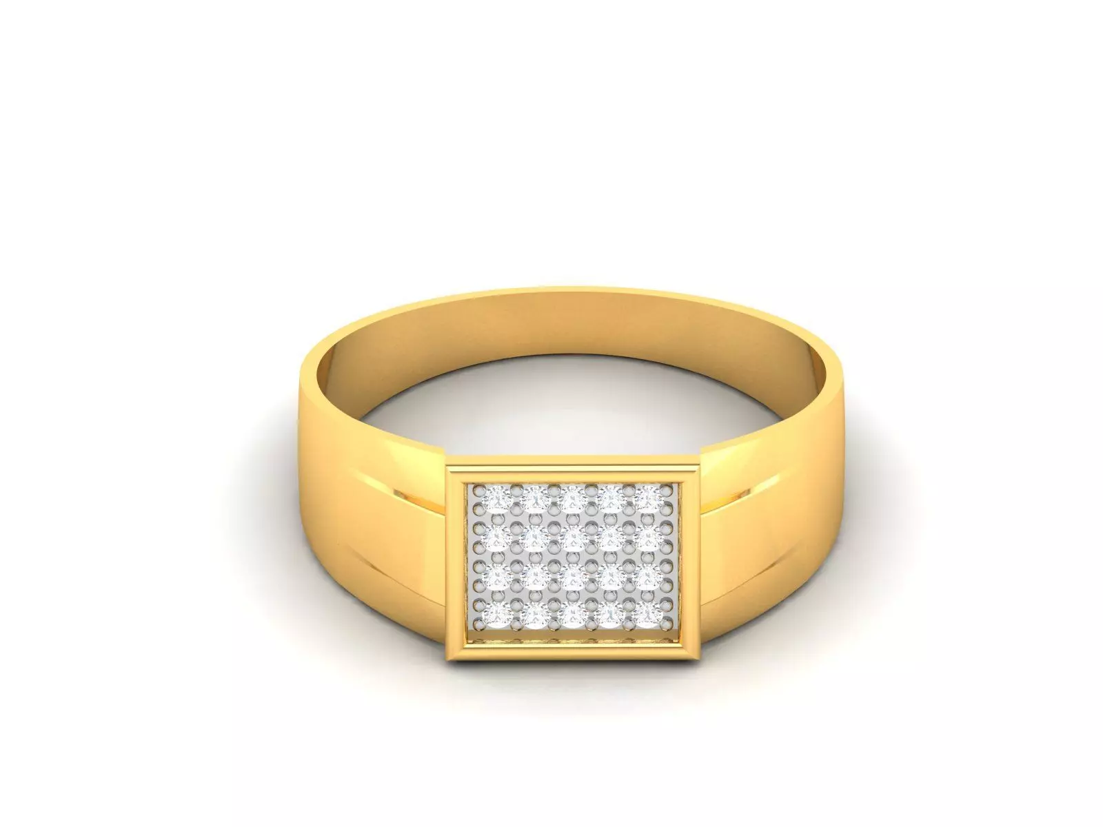 Gents Diamond Ring 3dm render details 3D print model_0