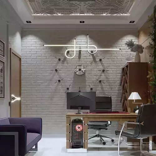 office modern home interior design 3D model