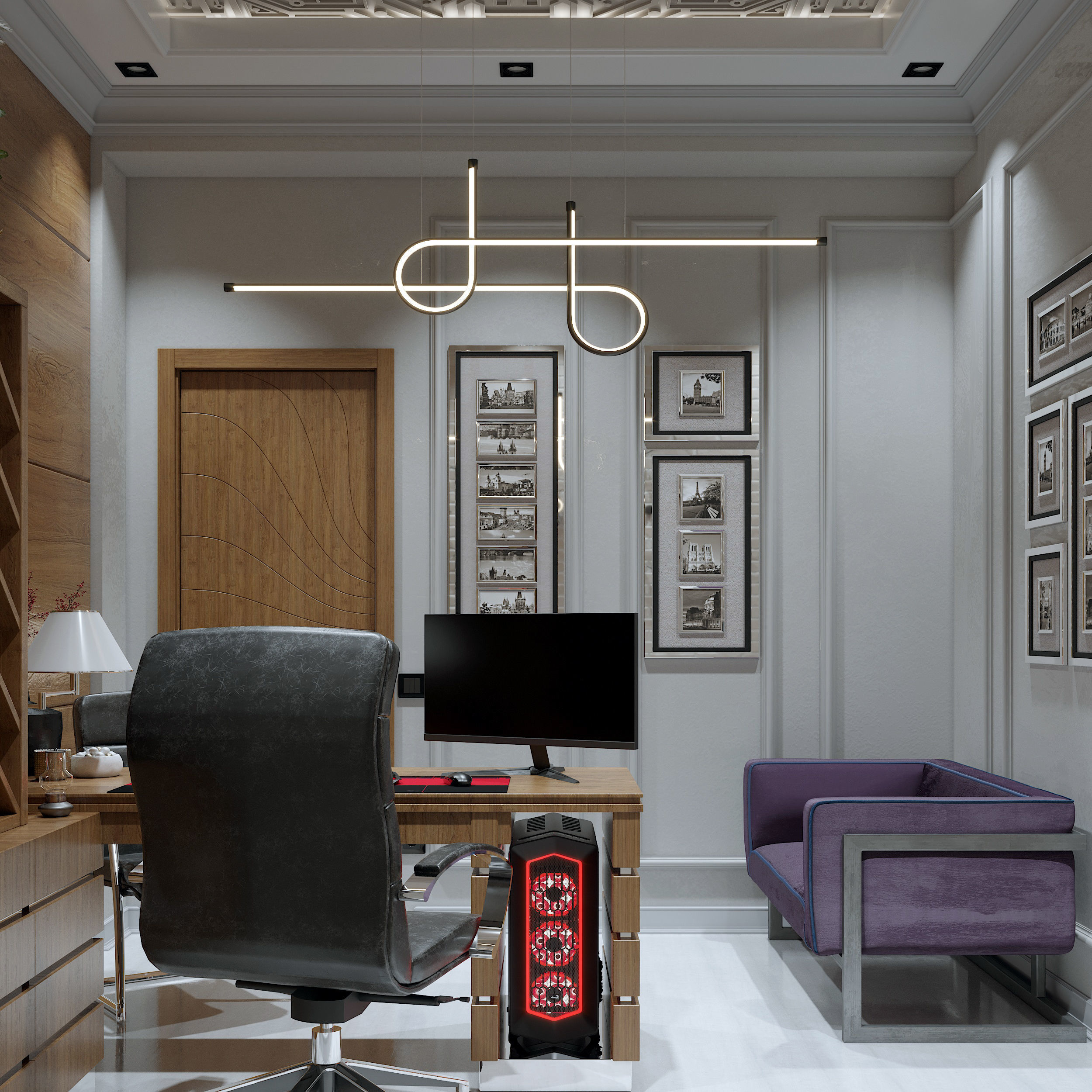 office modern home interior design 3D model_3