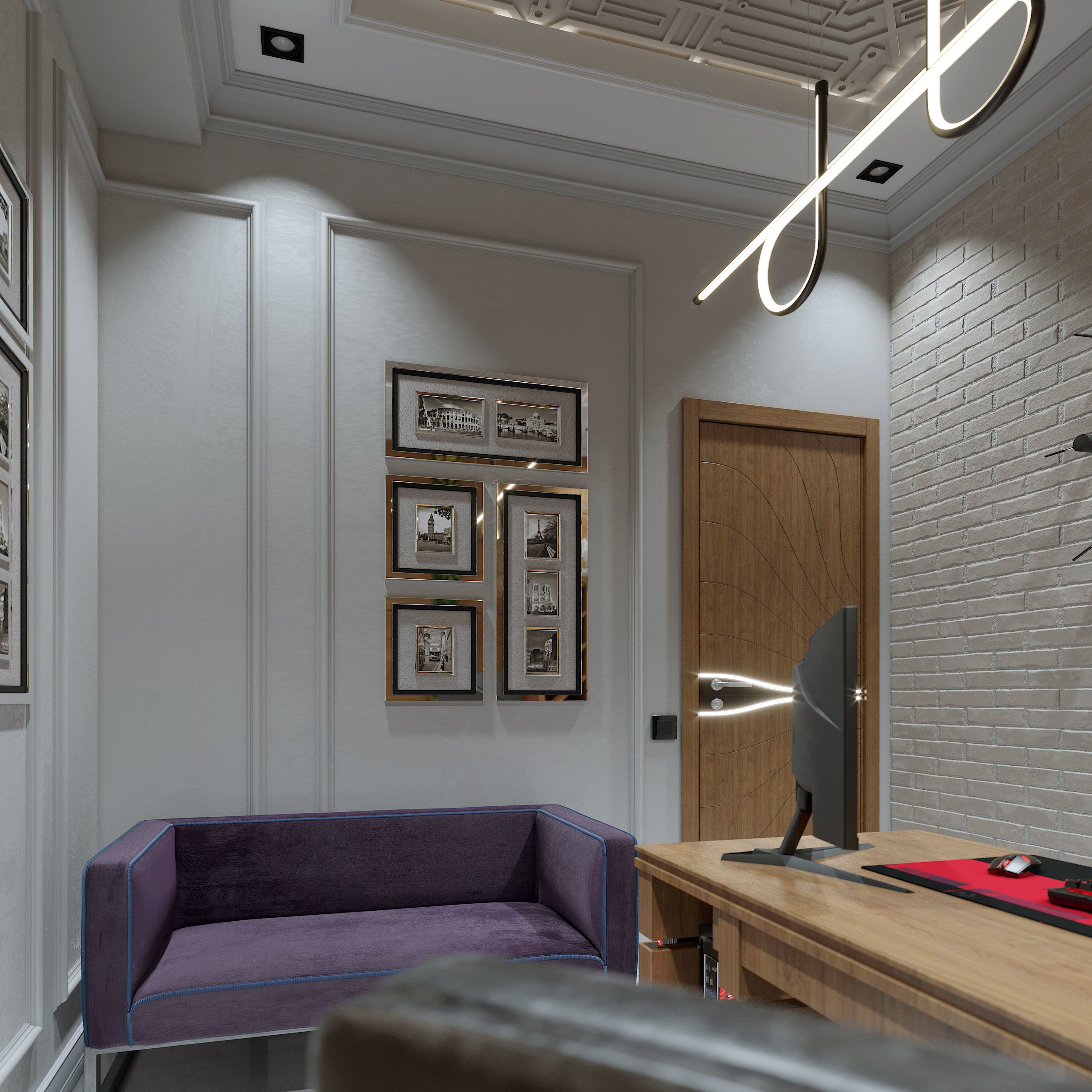 office modern home interior design 3D model_4