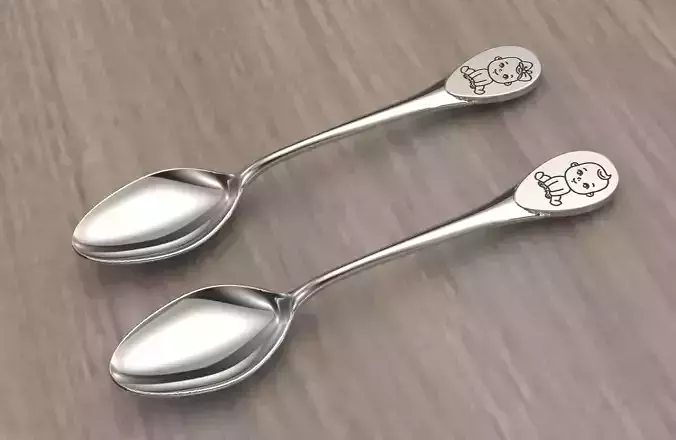Kids Silver Spoons  3D print model