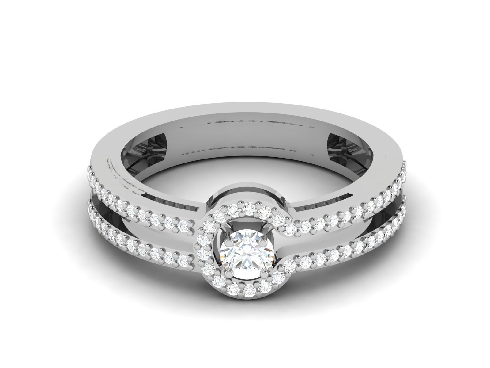 Women Diamond Ring 3dm render details 3D print model_7