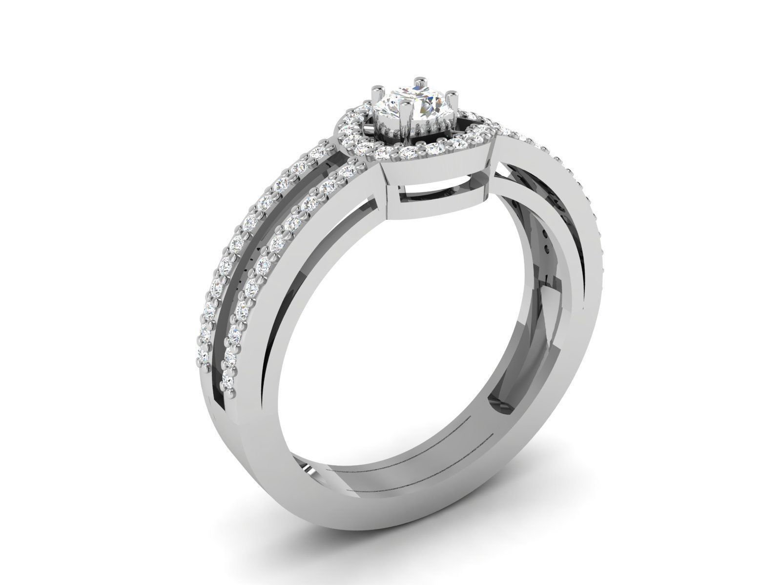 Women Diamond Ring 3dm render details 3D print model_2