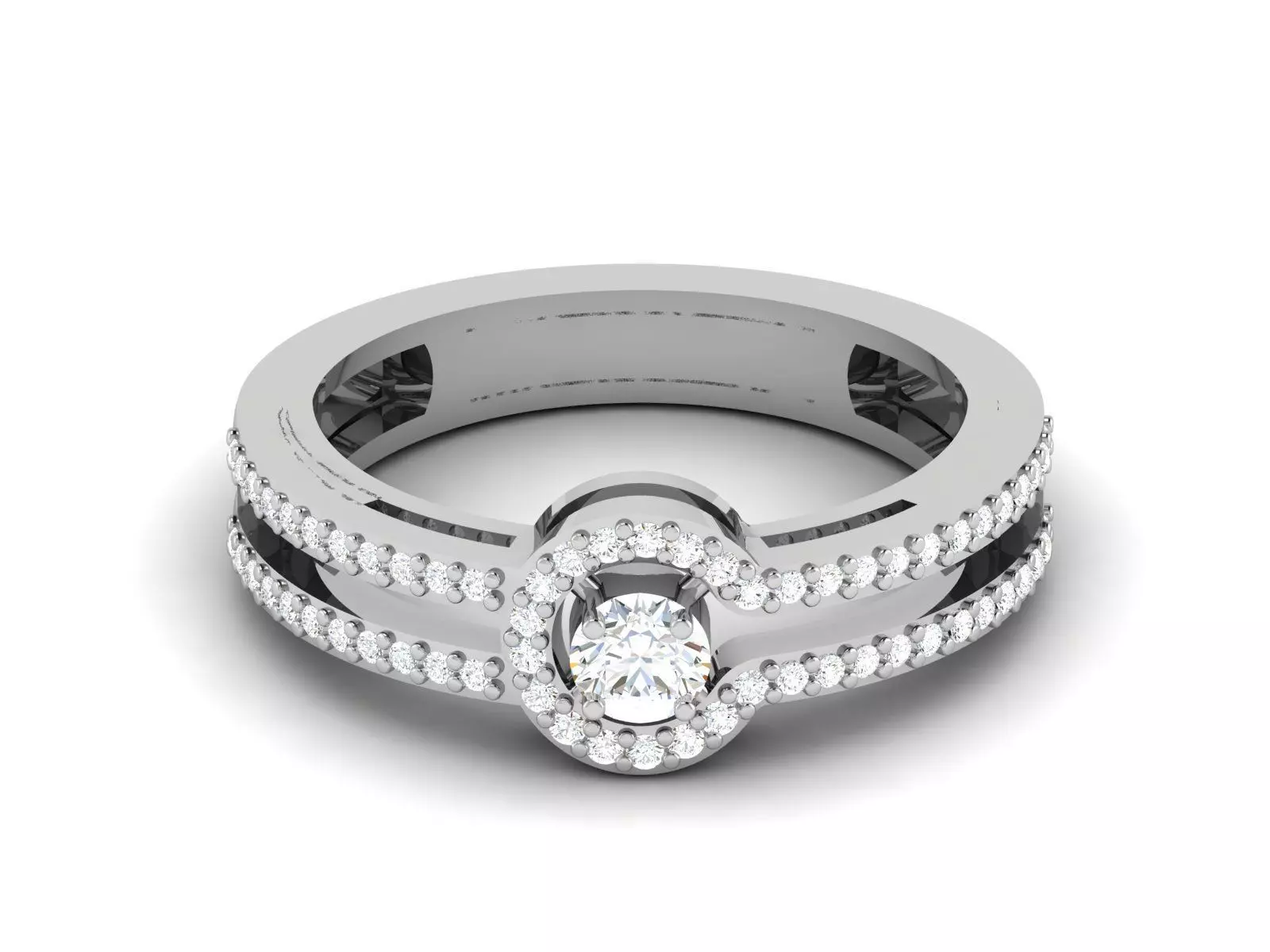 Women Diamond Ring 3dm render details 3D print model_0