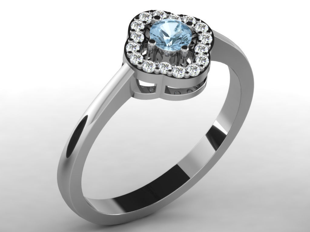 Women Diamond Ring 3dm render details 3D print model_8
