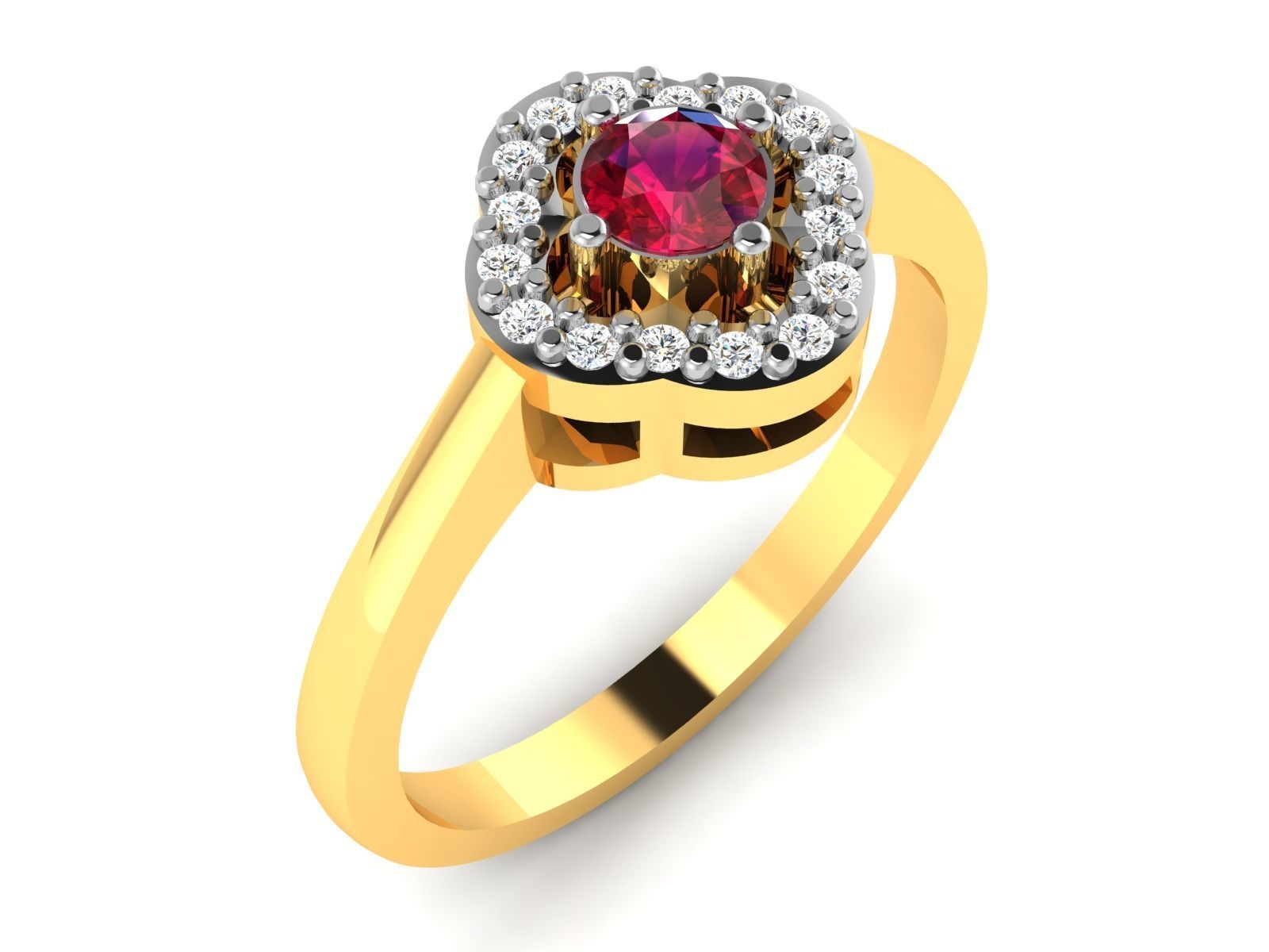 Women Diamond Ring 3dm render details 3D print model_1