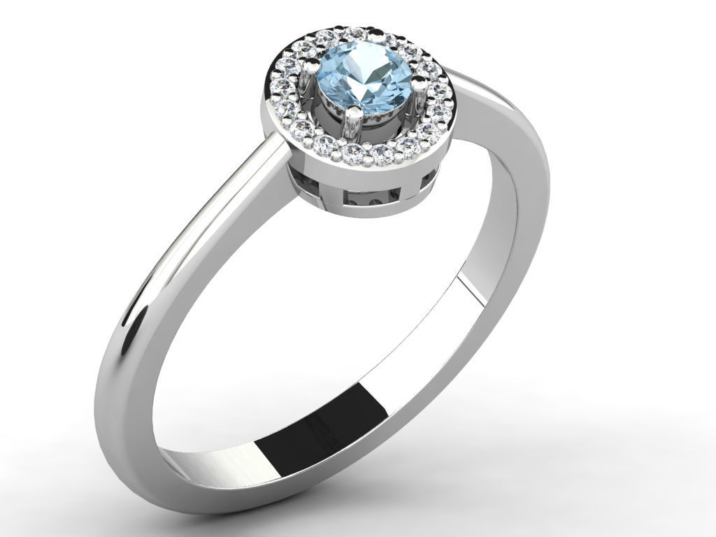 Women Diamond Ring 3dm render details 3D print model_8