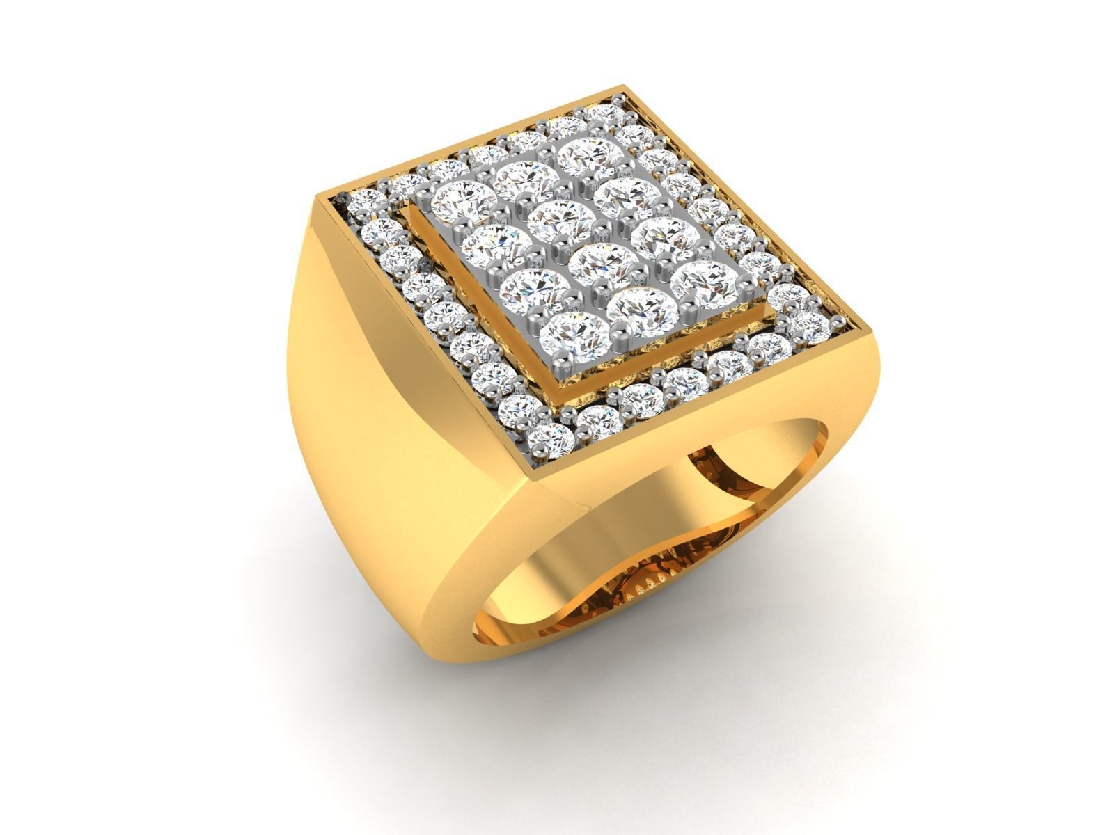 Gents Diamond Ring 3dm render details 3D print model_2