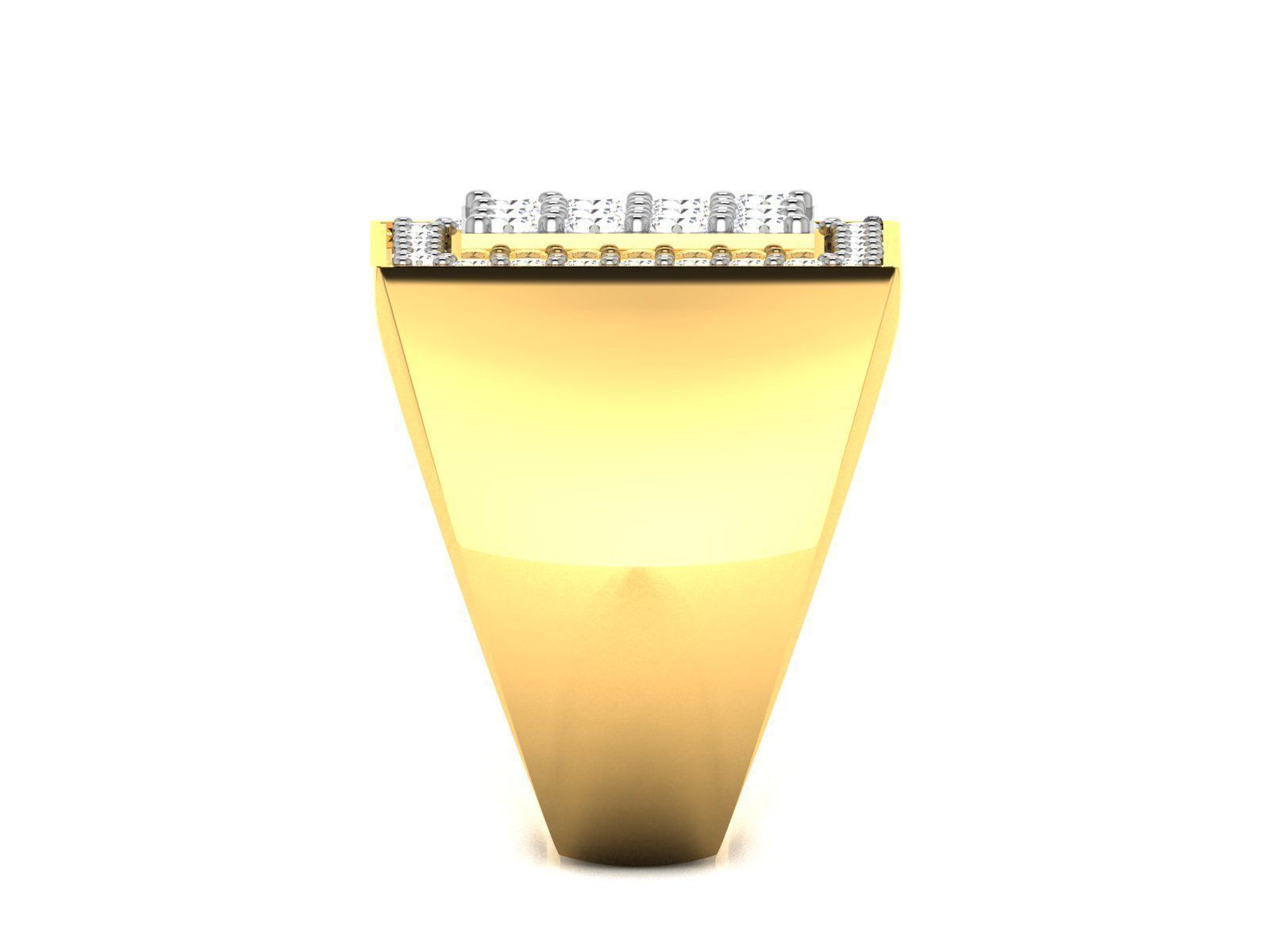 Gents Diamond Ring 3dm render details 3D print model_5