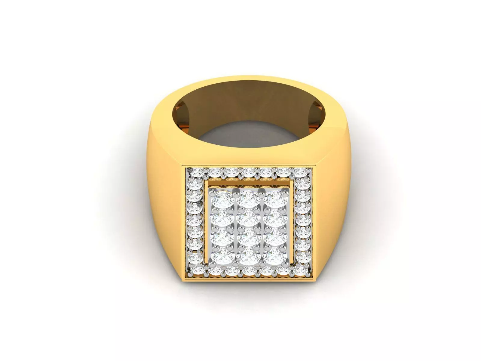 Gents Diamond Ring 3dm render details 3D print model_0