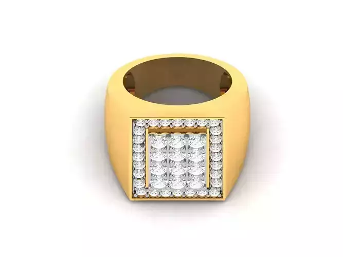 Gents Diamond Ring 3dm render details 3D print model