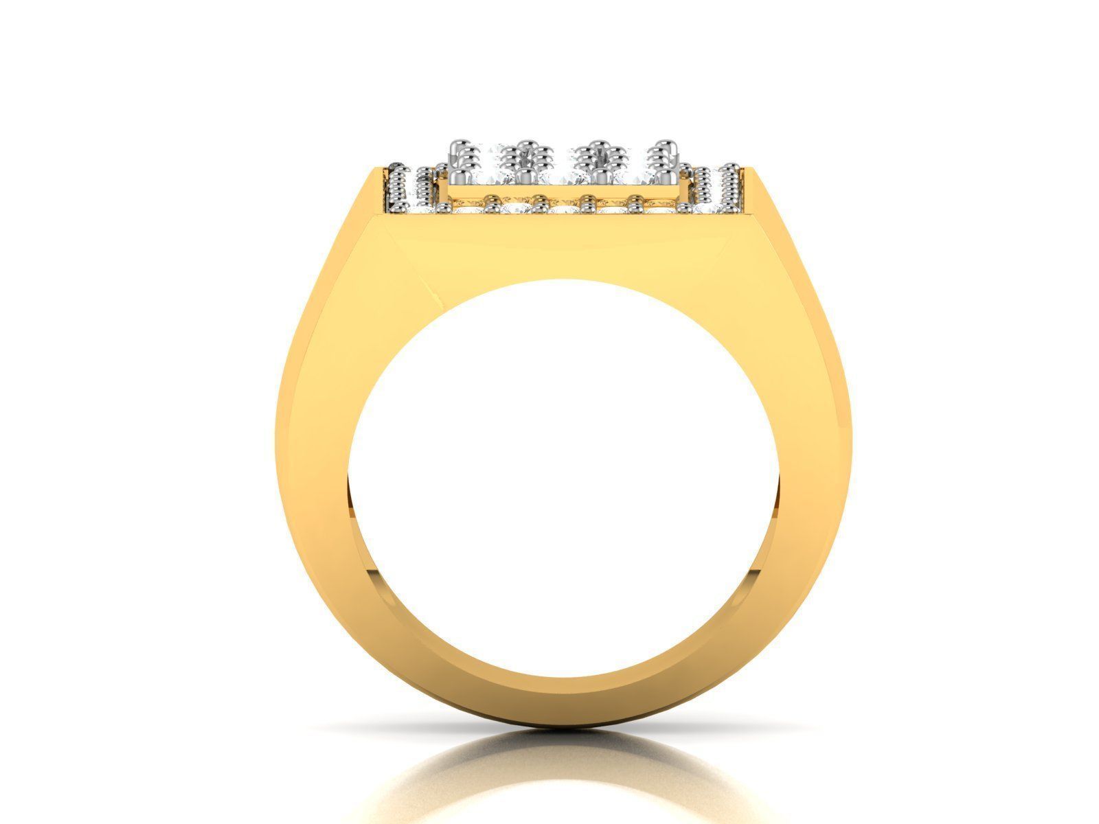 Gents Diamond Ring 3dm render details 3D print model_3