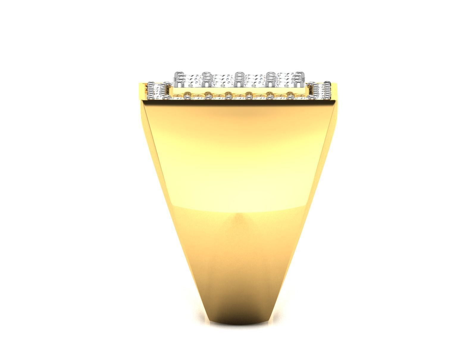 Gents Diamond Ring 3dm render details 3D print model_6
