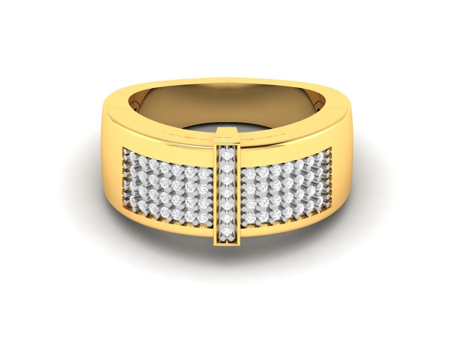 Gents Diamond Ring 3dm render details 3D print model_7
