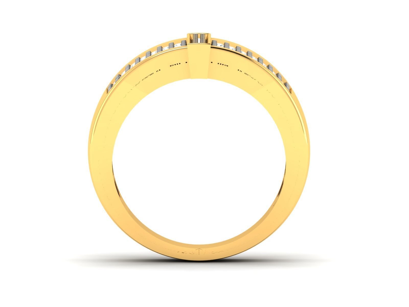 Gents Diamond Ring 3dm render details 3D print model_4
