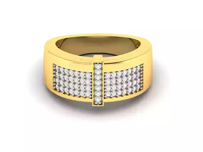 Gents Diamond Ring 3dm render details 3D print model