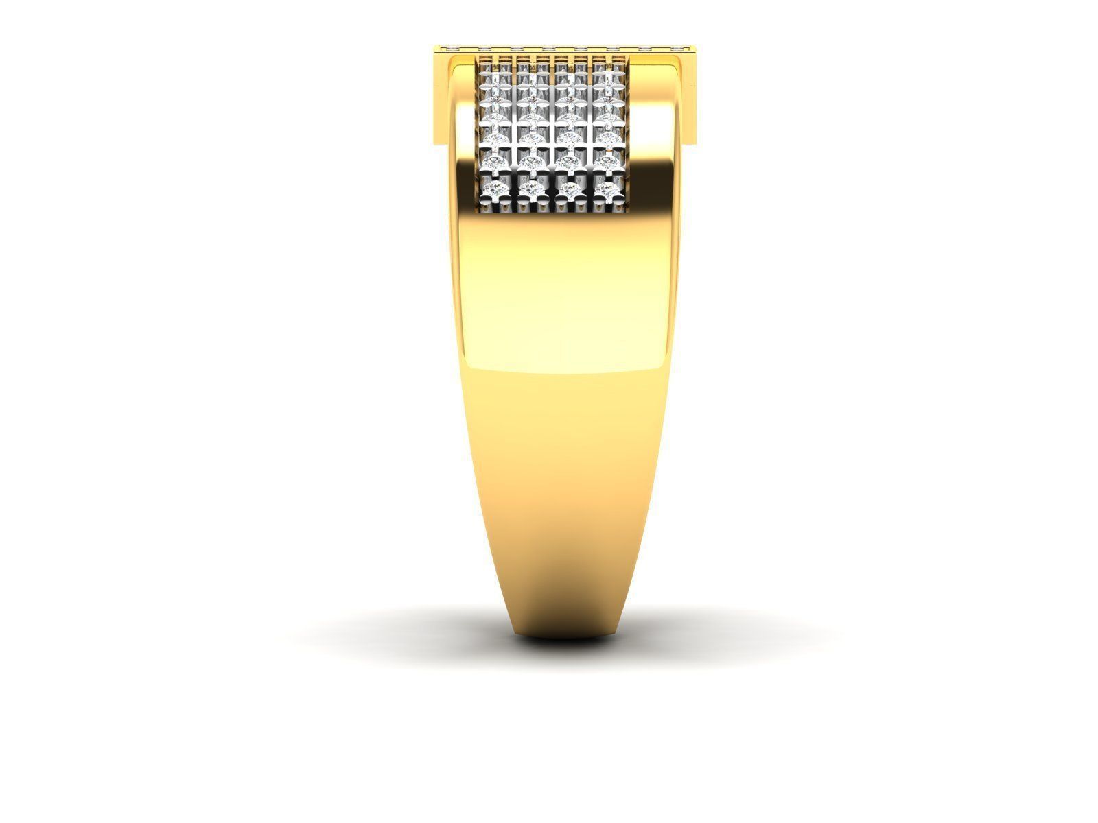 Gents Diamond Ring 3dm render details 3D print model_6