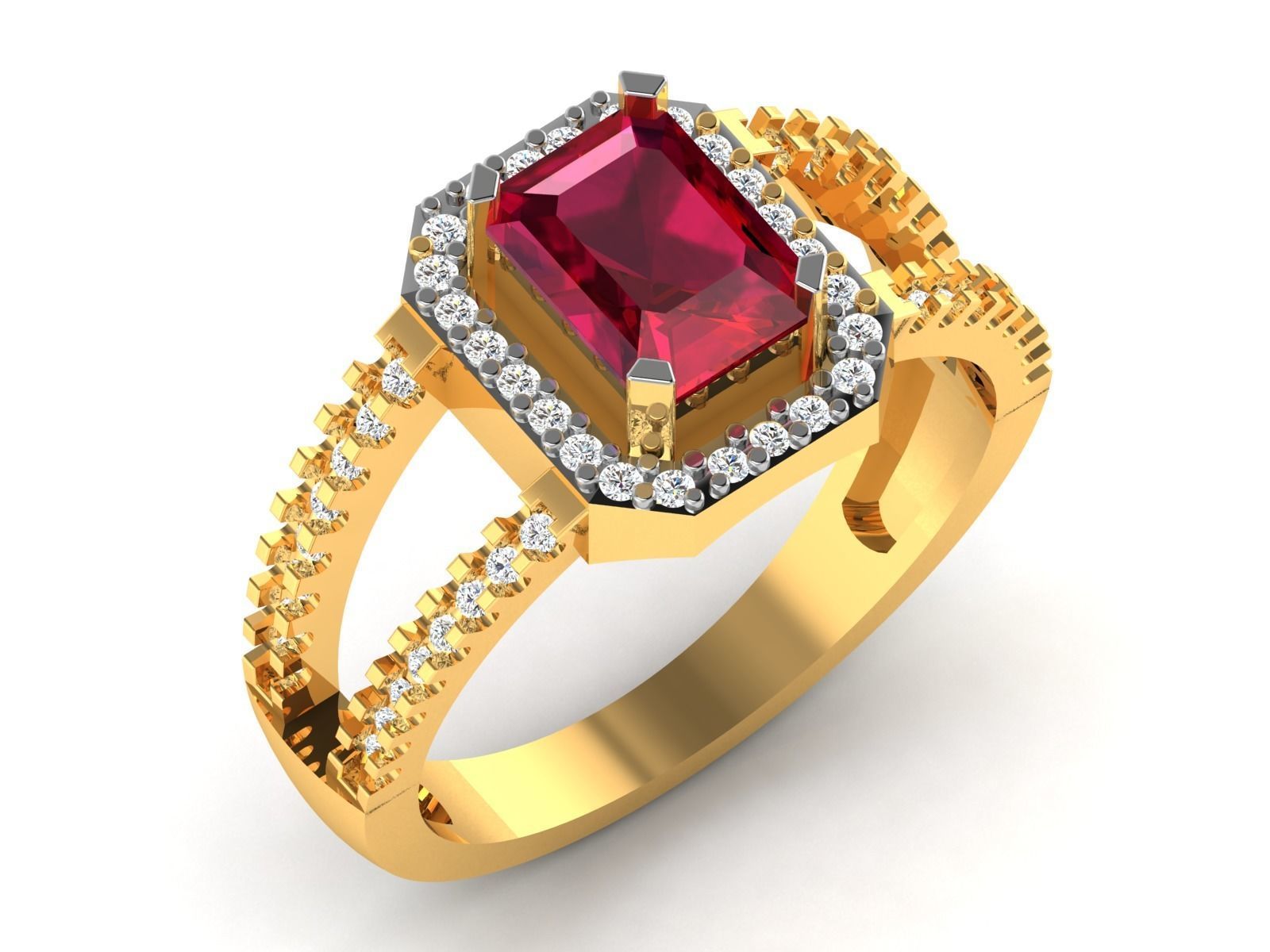 Women Diamond Ring 3dm render details 3D print model_1