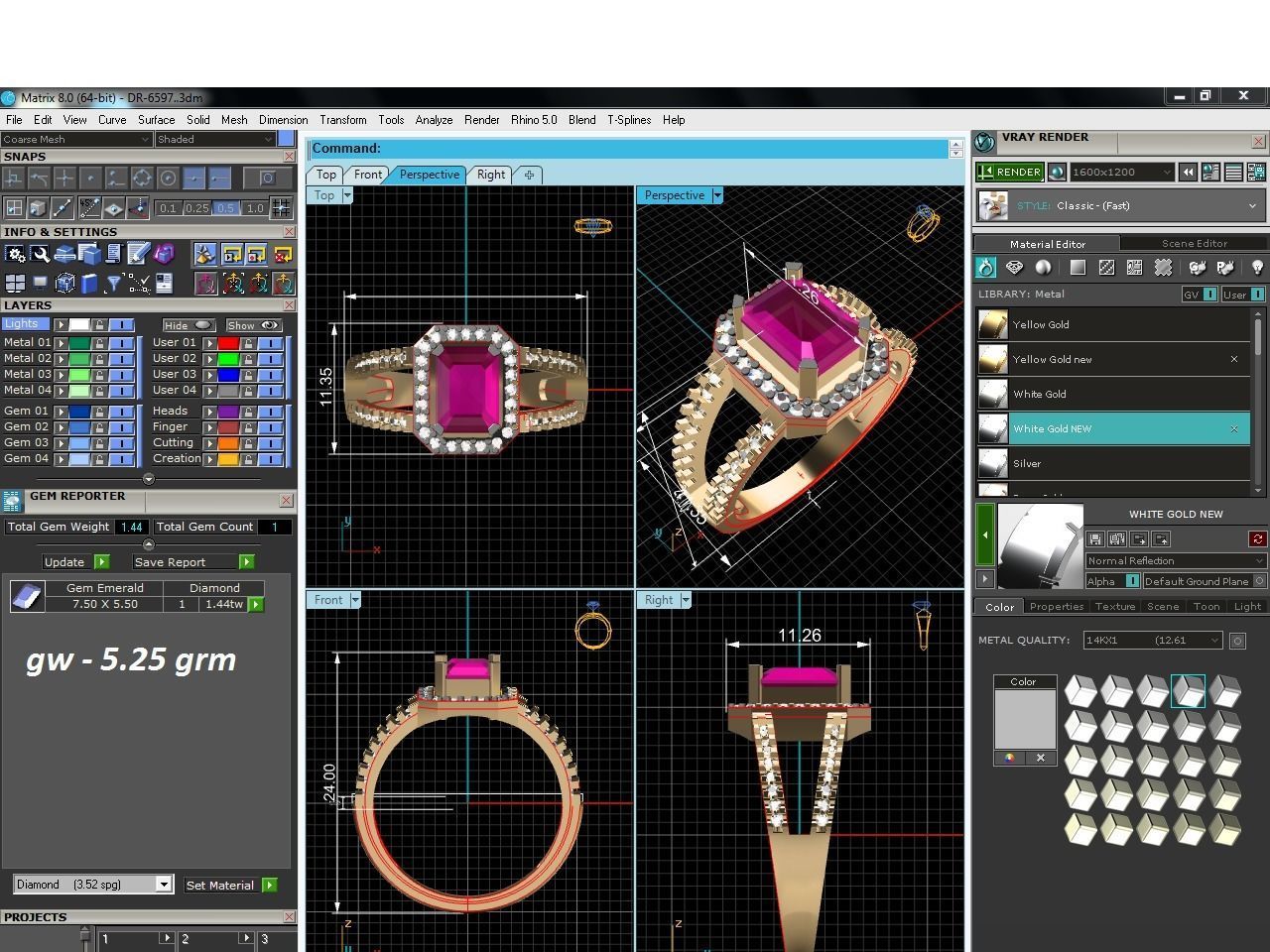 Women Diamond Ring 3dm render details 3D print model_8