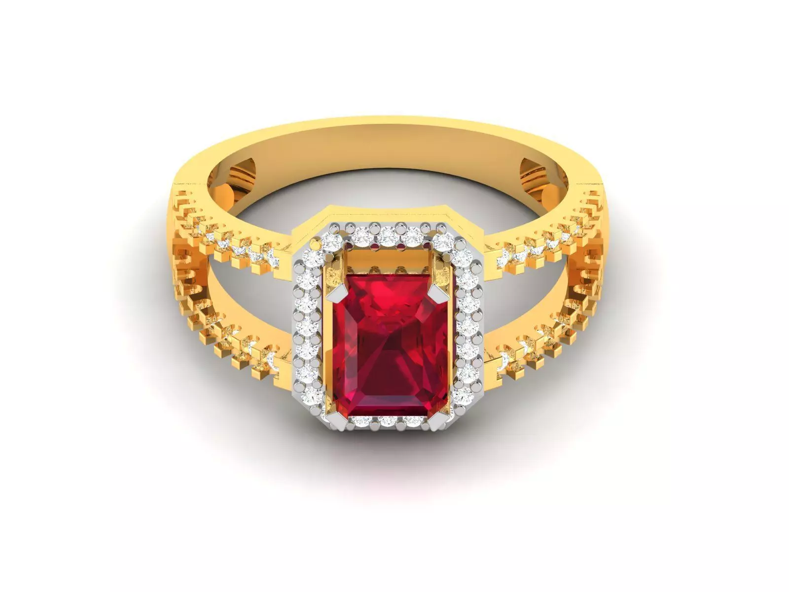 Women Diamond Ring 3dm render details 3D print model_0