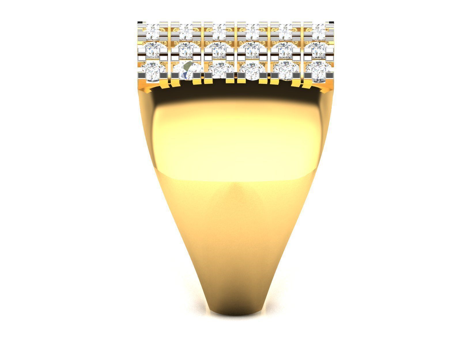 Gents Diamond Ring 3dm render details 3D print model_7