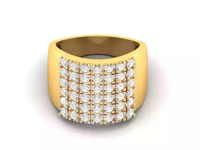 Gents Diamond Ring 3dm render details 3D print model