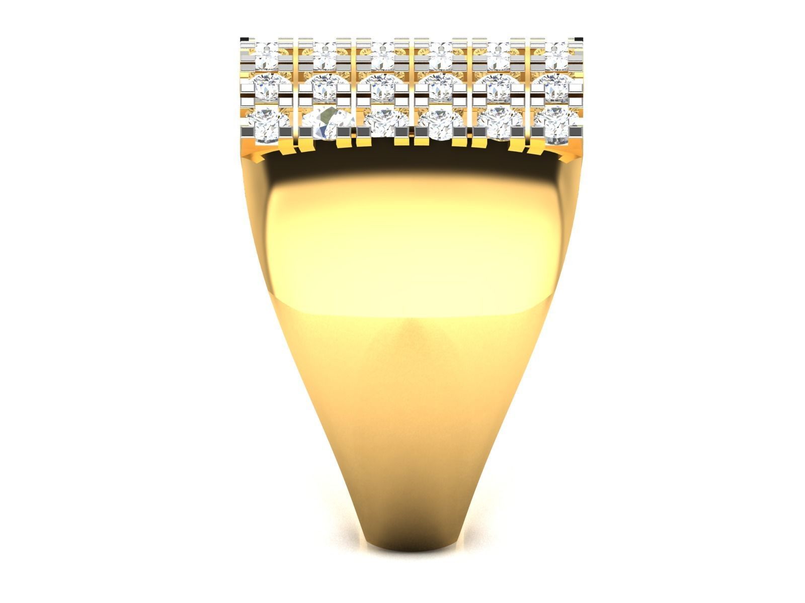 Gents Diamond Ring 3dm render details 3D print model_6