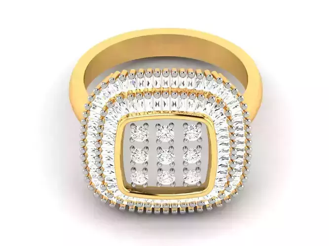 Women Diamond Ring 3dm render details