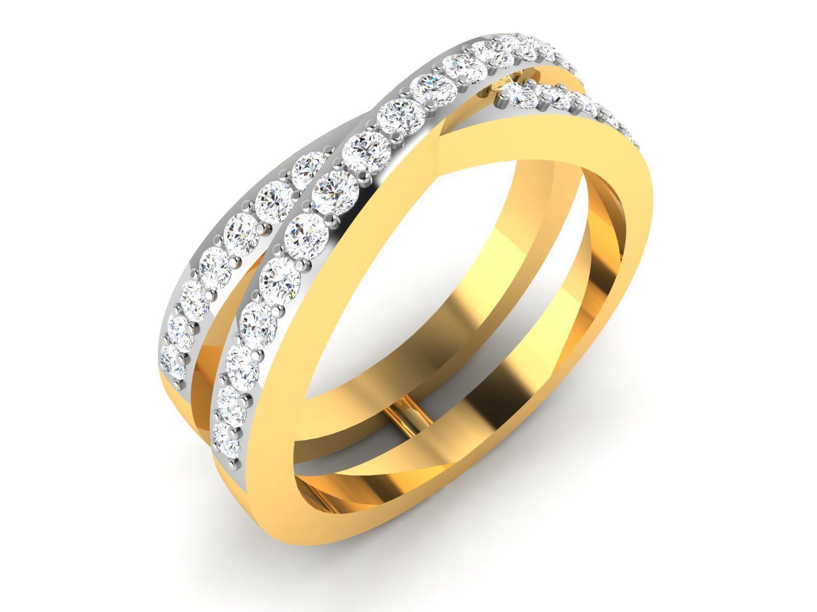 Women Diamond Ring 3dm render details 3D print model_2