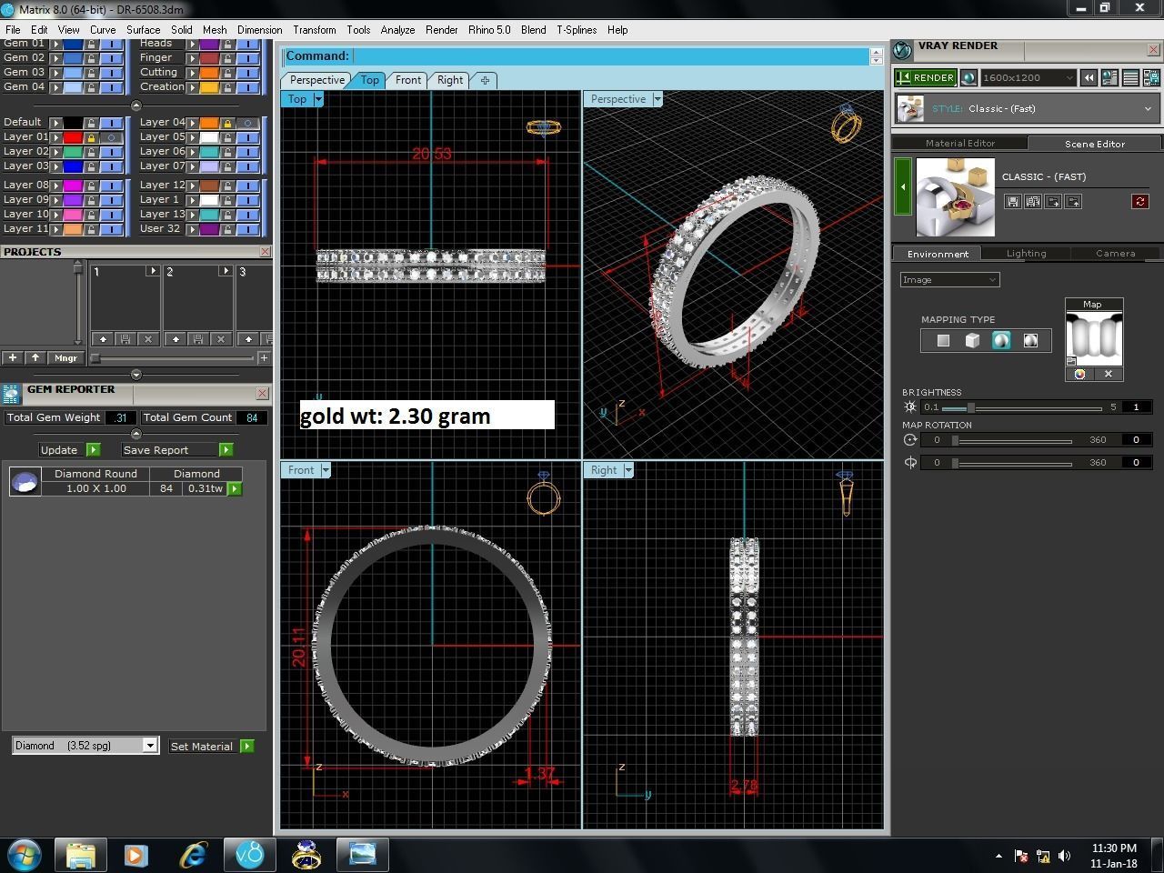 Women Diamond Ring 3dm render details 3D print model_6