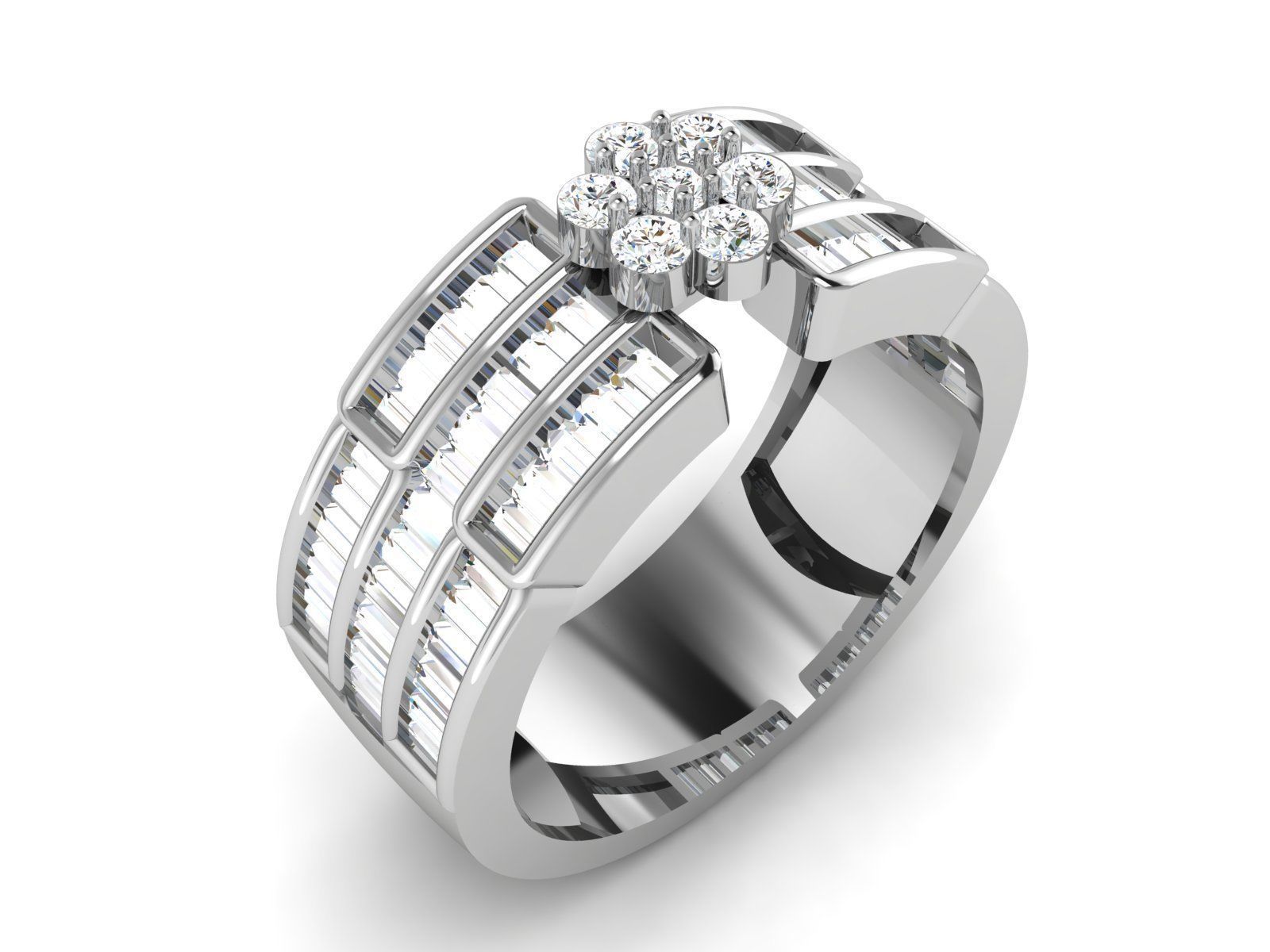 Women Diamond Ring 3dm render details 3D print model_3