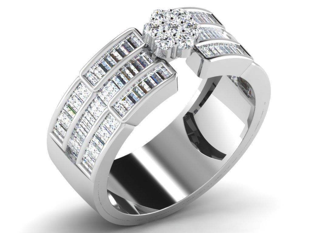 Women Diamond Ring 3dm render details 3D print model_8