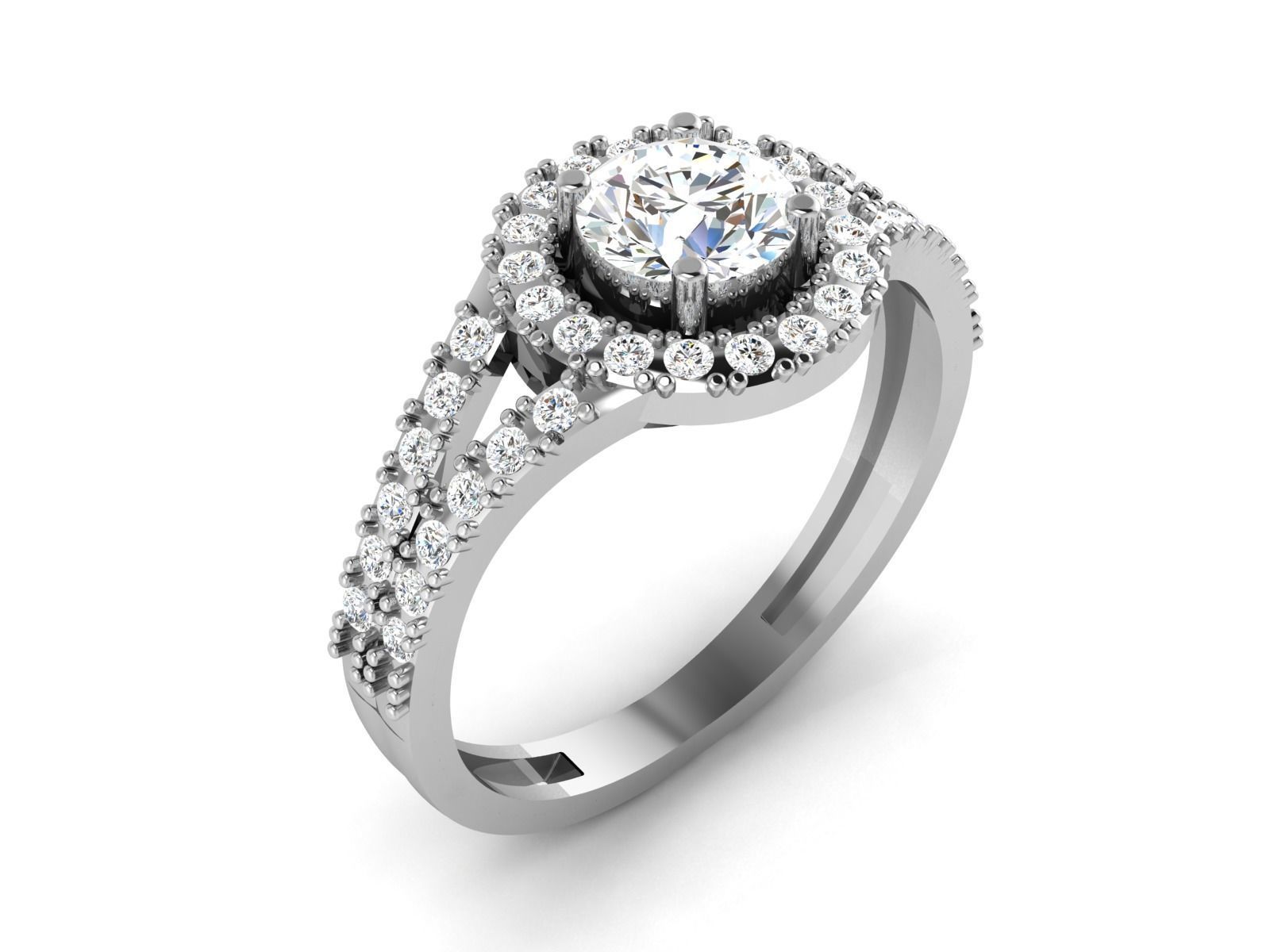 Women Diamond Ring 3dm render details 3D print model_1