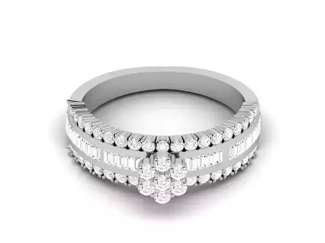 Women Diamond Ring 3dm render details
