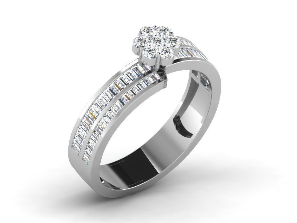 Women Diamond Ring 3dm render details 3D print model_8