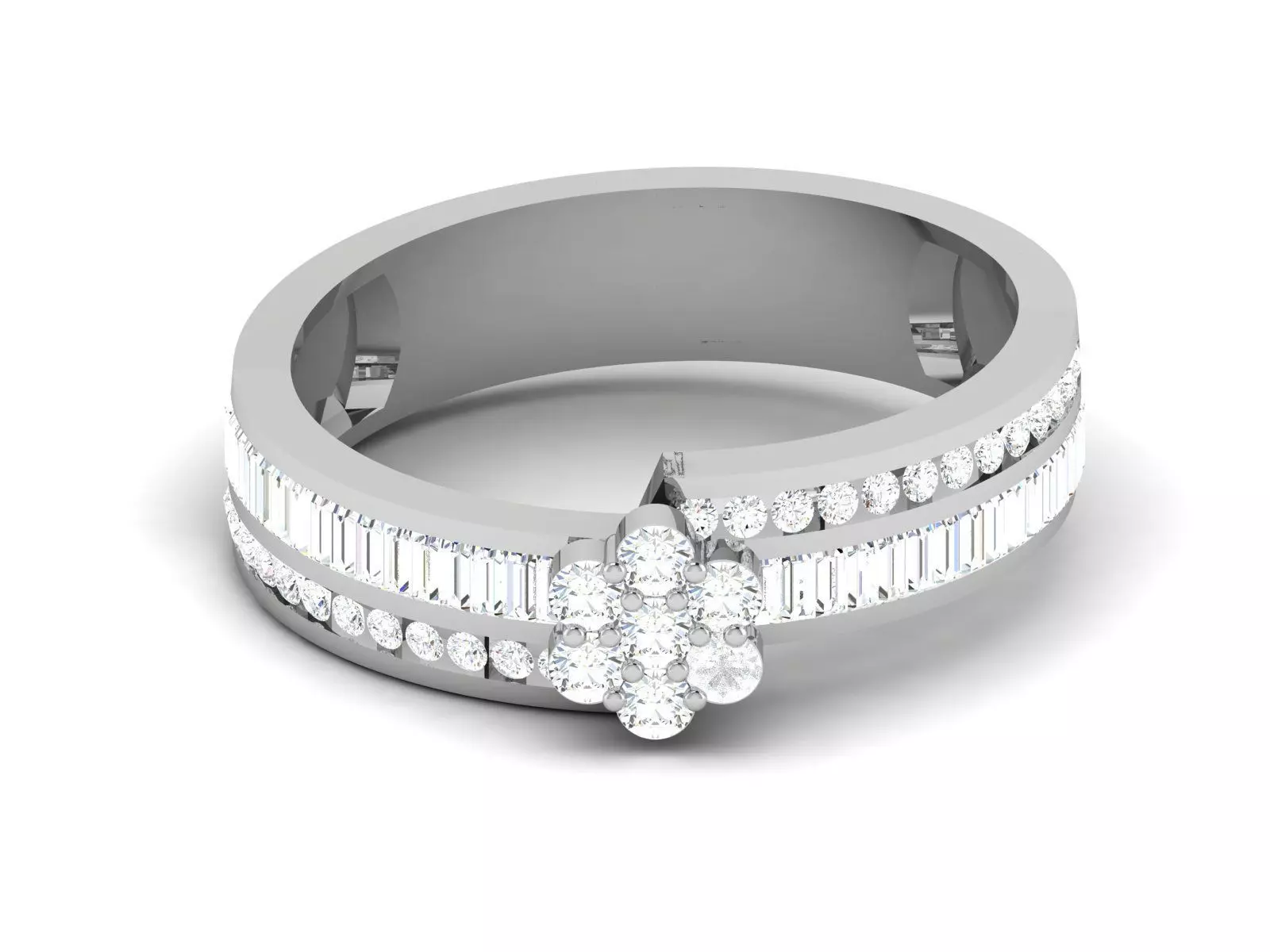 Women Diamond Ring 3dm render details 3D print model_0