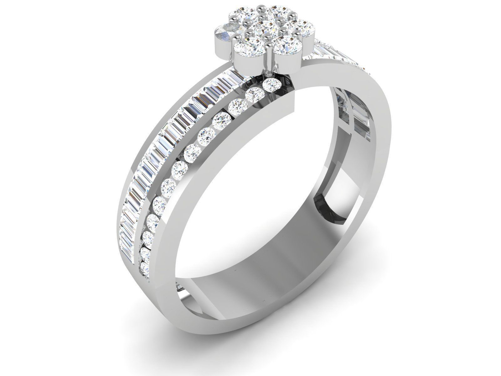 Women Diamond Ring 3dm render details 3D print model_2