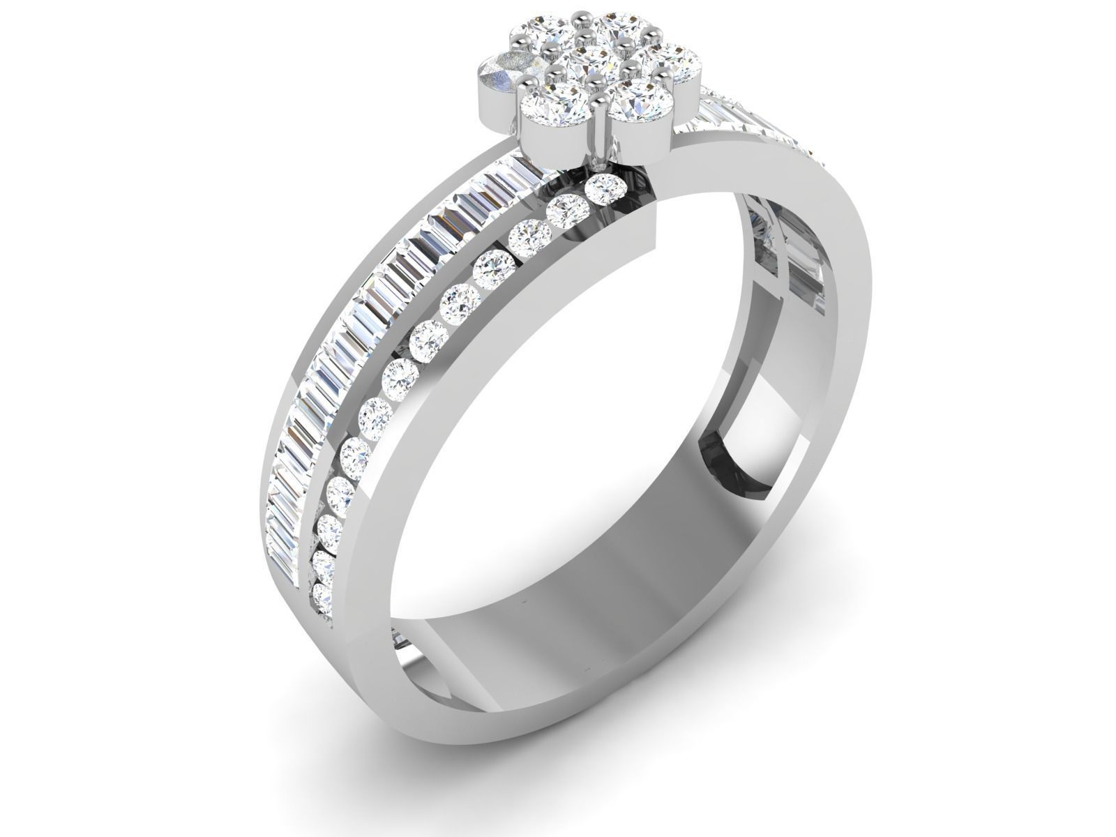 Women Diamond Ring 3dm render details 3D print model_1