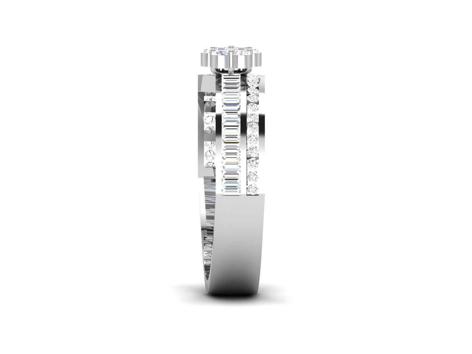 Women Diamond Ring 3dm render details 3D print model_5