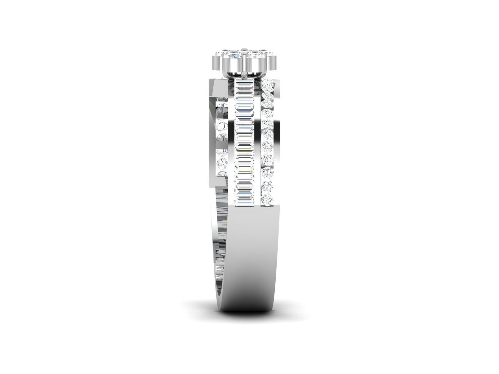 Women Diamond Ring 3dm render details 3D print model_6