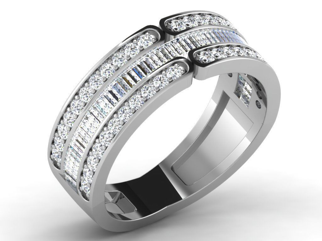 Women Diamond Ring 3dm render details 3D print model_8