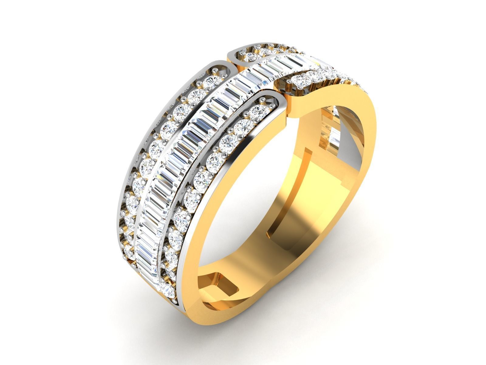 Women Diamond Ring 3dm render details 3D print model_6
