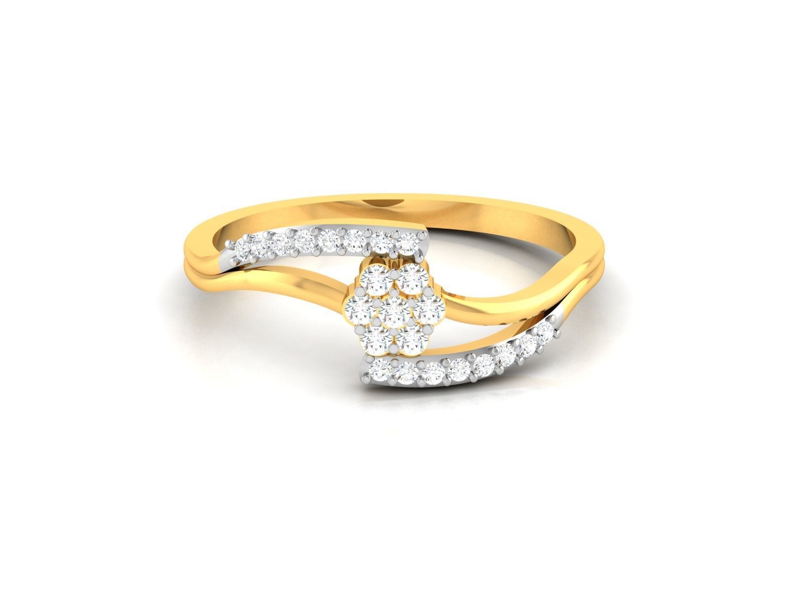Women Diamond Ring 3dm render details 3D print model_5