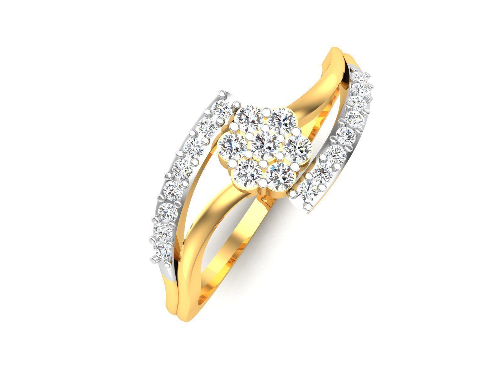 Women Diamond Ring 3dm render details 3D print model_7