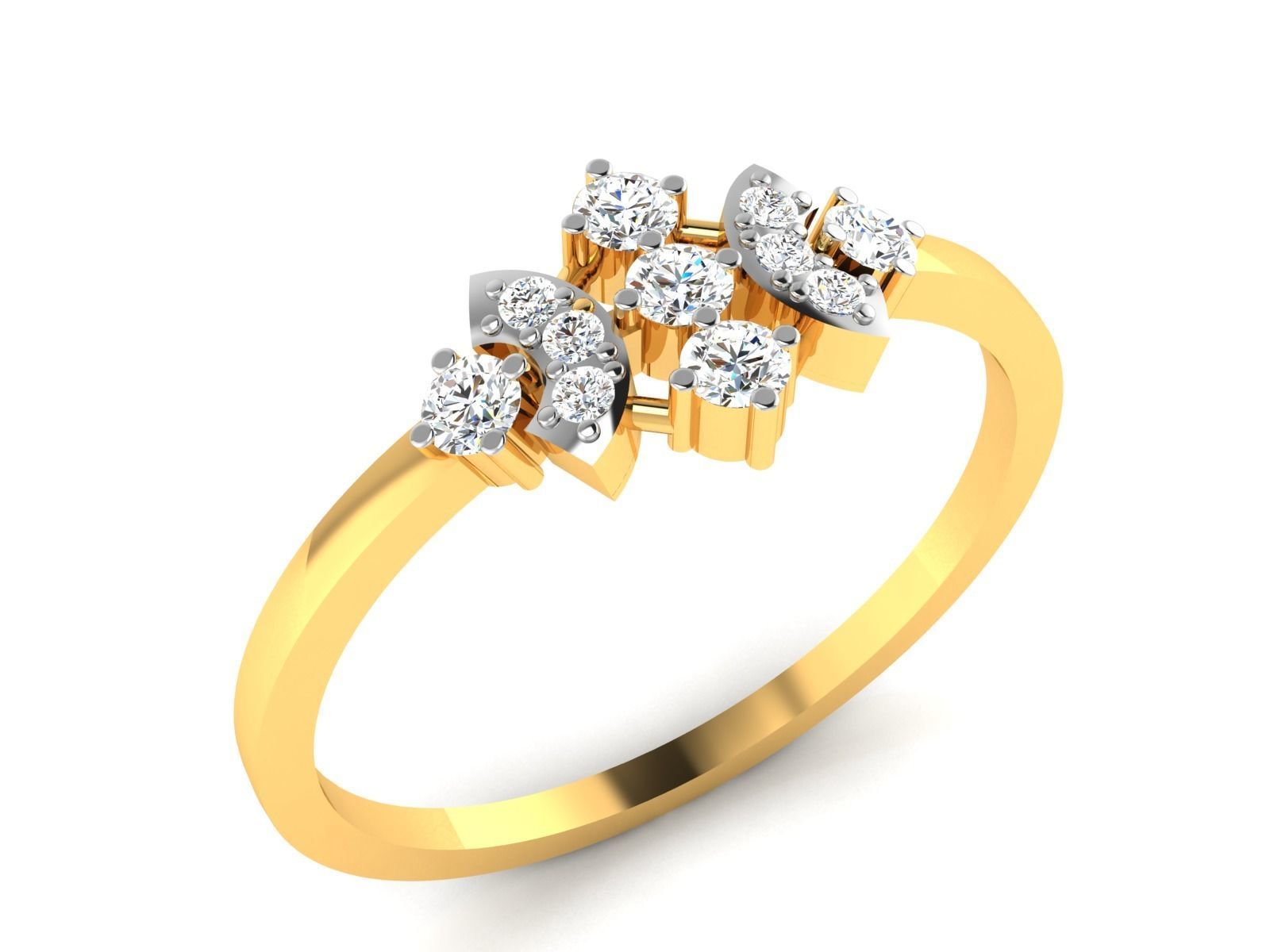 Women Diamond Ring 3dm render details 3D print model_2